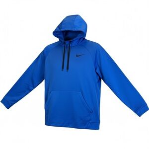 Nike Men’s Therma-FIT Pullover Royal Blue Draw-String Hoodie